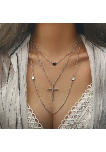 Αποκριάτικο Αξεσουάρ Κολιέ Big Cross Heart Neck