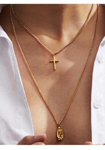 Αποκριάτικο Αξεσουάρ Κολιέ Gold Thin Cross