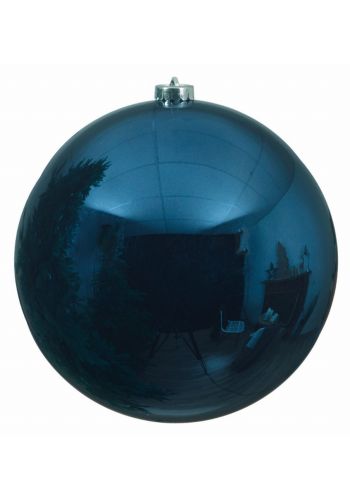 Χριστουγεννιάτικη Μπάλα Οροφής Μπλε Γυαλιστερή (14cm)