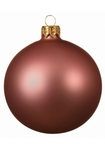 Χριστουγεννιάτικη Μπάλα Οροφής Γυάλινη Ροζ Σκούρα Ματ (15cm)