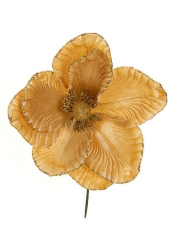 Χριστουγεννιάτικο Λουλούδι Χρυσό Μανώλια (25cm)