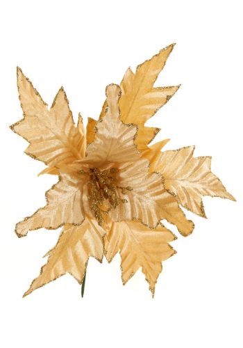Χριστουγεννιάτικο Λουλούδι Χρυσό Αλεξανδρινό (25cm)