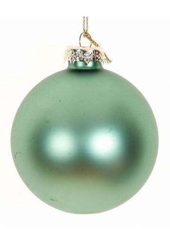 Χριστουγεννιάτικη Μπάλα Γυάλινη Πράσινη Ματ (8cm)