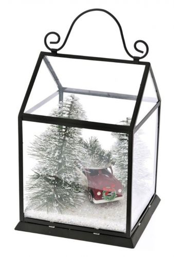 Χριστουγεννιάτικο Μεταλλικό Διακοσμητικό Φανάρι με LED Πολύχρωμο (26cm)