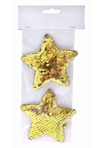 Χριστουγεννιάτικα Αστέρια Χρυσά με Πούλιες - Σετ 2 τεμ. (10cm)
