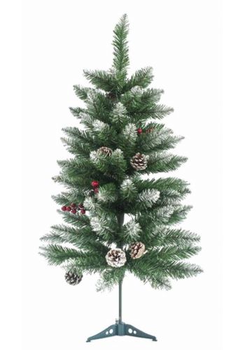 Χριστουγεννιάτικο Επιτραπέζιο Δέντρο Χιονισμένο με Κουκουνάρια και Berries (90cm)