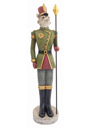Χριστουγεννιάτικη Διακοσμητική Πολυρεζίνη Αλεπού Στρατιώτης Πολύχρωμη (124cm) - 1 Τεμάχιο