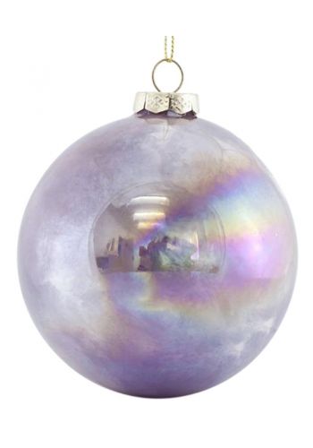 Χριστουγεννιάτικη Μπάλα Γυάλινη μωβ Ιριδίζουσα σετ 4 Τεμ. (10cm)