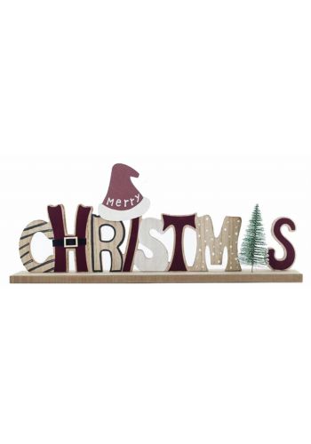 Χριστουγεννιάτικο Ξύλινο "xmas" Πολύχρωμο (45cm)