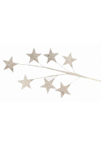 Χριστουγεννιάτικο Διακοσμητικό Κλαδί Σαμπανί με Αστέρια (46cm)
