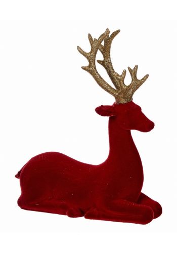 Χριστουγεννιάτικος Διακοσμητικός Πολυρεζίνη Τάρανδος Κόκκινος (21.5cm)
