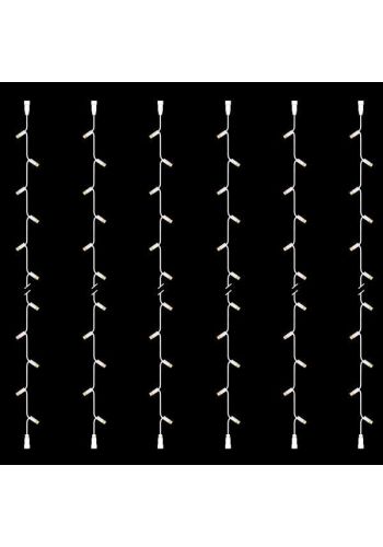 30 Λευκά Θερμά Φωτάκια LED EUROLAMP DIY Εξωτερικού Χώρου σε Σειρά, Επεκτεινόμενα με Λευκό Καλώδιο Καουτσούκ - Σετ 6 τεμ. (3m)