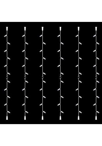 30 Λευκά Ψυχρά Φωτάκια LED EUROLAMP DIY Εξωτερικού Χώρου σε Σειρά, Επεκτεινόμενα με Λευκό Καλώδιο Καουτσούκ - Σετ 6 τεμ.(3m)