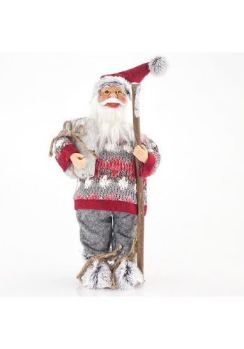 Χριστουγεννιάτικος Διακοσμητικός Άγιος Βασίλης, Γκρι (30cm) - 1 Τεμάχιο