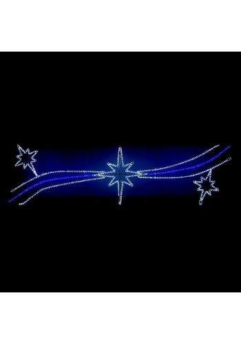 Χριστουγεννιάτικη Επιστύλια Γιρλάντα Αστέρια με Φωτοσωλήνα Led (100cm)