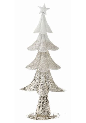 Χριστουγεννιάτικο Διακοσμητικό Μεταλλικό Δεντράκι Σαμπανιζέ (40cm)