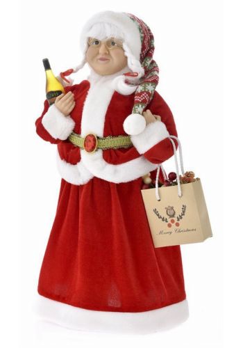 Χριστουγεννιάτικος Διακοσμητικός Πλαστικός Άγιος Βασίλης Γυναίκα Κόκκινος (45cm)