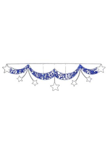 Χριστουγεννιάτικη Επιστύλια Γιρλάντα Αστέρια με Φωτοσωλήνα Led (92cm)