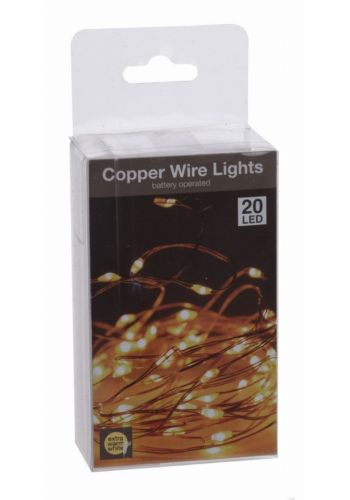 20 Gold Θερμά Φωτάκια LED Copper, με Μπαταρία (0.2m)