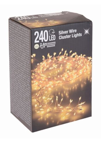 240 Λευκά Θερμά Φωτάκια LED Copper Cluster Εξωτερικού Χώρου (2.4m)