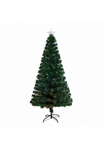 Χριστουγεννιάτικο Φωτιζόμενο Δέντρο Πράσινo με Οπτικές Ίνες (90cm)