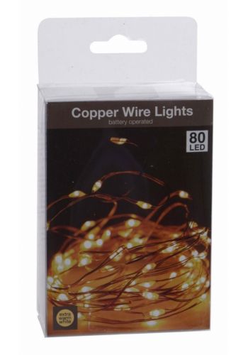 80 Gold Θερμά Φωτάκια LED Copper, με Μπαταρία (- cm)