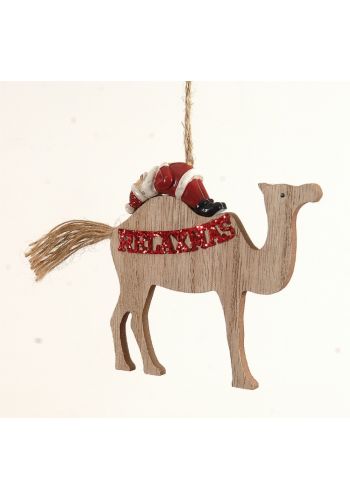 Χριστουγεννιάτικη Πολυρεζίνη Καμήλα με Άγιο Βασίλη (11cm)