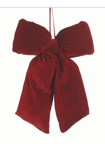 Χριστουγεννιάτικος Φιόγκος Υφασμάτινος Κόκκινος (36cm) - 1 Τεμάχιο