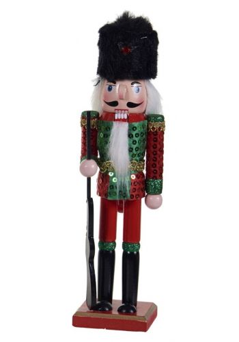 Χριστουγεννιάτικος Διακοσμητικός Ξύλινος Καρυοθραύστης με Μαύρο Καπέλο (82cm)