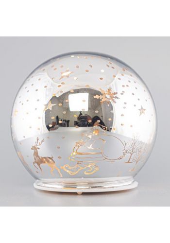 Χριστουγεννιάτικη Γυάλινη Διακοσμητική Μπάλα με Φως (12cm)