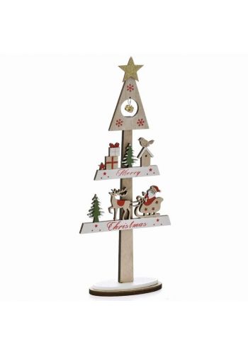 Χριστουγεννιάτικο Διακοσμητικό Δέντρο Καφέ με Σχέδια (31cm)