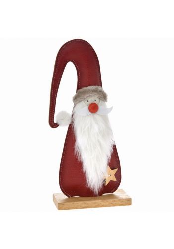 Χριστουγεννιάτικος Διακοσμητικός Ξύλινος Άγιος Βασίλης Κόκκινος (27cm)