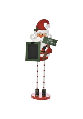 Χριστουγεννιάτικος Διακοσμητικός Ξύλινος Άγιος Βασίλης με Πίνακα (23cm)