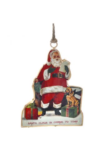 Χριστουγεννιάτικoς Μεταλλικός Άγιος Βασίλης με Δώρα (11cm)