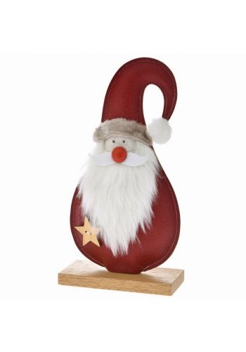 Χριστουγεννιάτικος Διακοσμητικός Ξύλινος Άγιος Βασίλης Κόκκινος  (27cm)