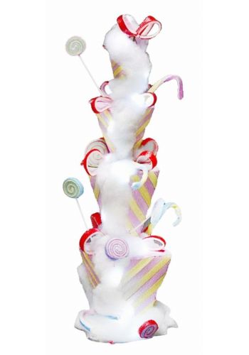 Χριστουγεννιάτικο Διακοσμητικό Συντριβάνι Ζαχαρωτών με LED Πολύχρωμο (83cm)