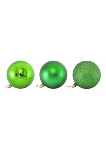 Χριστουγεννιάτικες Μπάλες Πράσινες - σετ 6 Τεμ. (8cm)