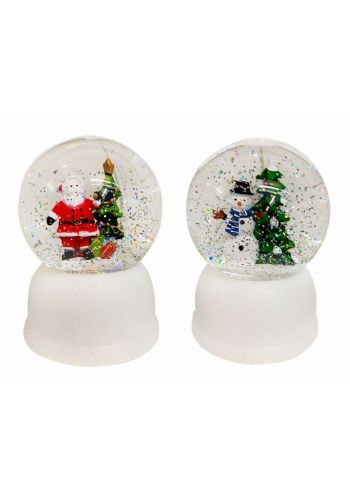 Χριστουγεννιάτικη Χιονόμπαλα με Φιγούρες και Φωτισμό - 2 Σχέδια (15cm)