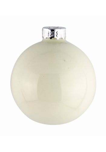 Χριστουγεννιάτικη Μπάλα Γυάλινη Λευκή Γυαλιστερή (8cm)