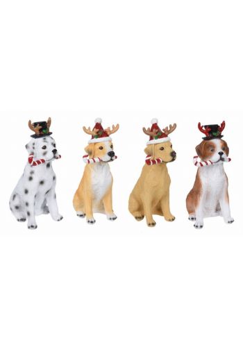 Χριστουγεννιάτικα Διακοσμητικά Σκυλάκια - 4 Χρώματα (22cm)