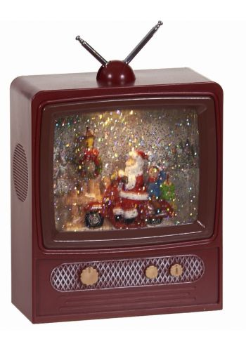 Χριστουγεννιάτικη Διακοσμητική Τηλεόραση με Νερό και Φώς (23cm)