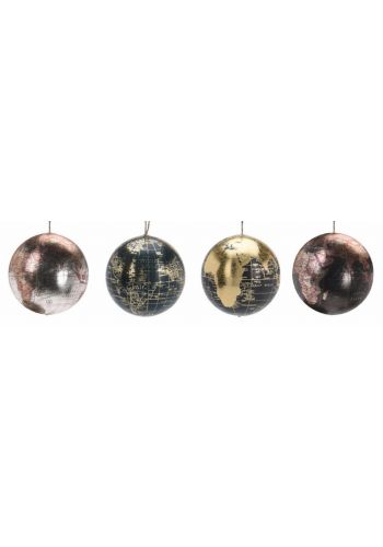 Χριστουγεννιάτικη Μπάλα, Υδρόγειος σε Διάφορους Συνδυασμούς Χρωμάτων (10cm)