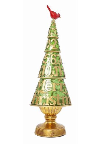 Χριστουγεννιάτικο Δεντράκι Χάλκινο Επιτραπέζιο με Χρυσά Γράμματα (50cm)