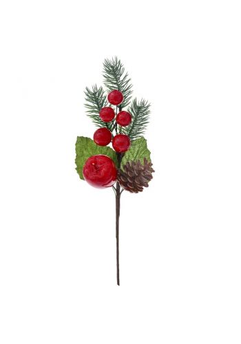 Χριστουγεννιάτικο Κλαδί με Berries και Μήλο (30cm)