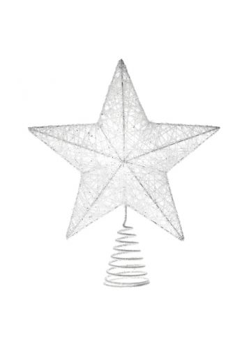 Χριστουγεννιάτικη Κορυφή Δέντρου Λευκή με Αστέρι (30cm)