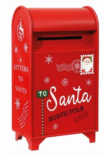 Χριστουγεννιάτικο Μεταλλικό Γραμματοκιβώτιο Άγιου Βασίλη (61cm)