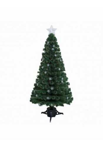 Χριστουγεννιάτικο Φωτιζόμενο Δέντρο Πράσινο με Οπτικές Ίνες και Αστέρια (90cm)