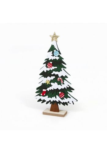 Χριστουγεννιάτικο Ξύλινο Διακοσμητικό Δεντράκι (29cm)