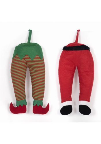 Χριστουγεννιάτικα Υφασμάτινα Κρεμαστά Πόδια (30cm) - 2 Σχέδια
