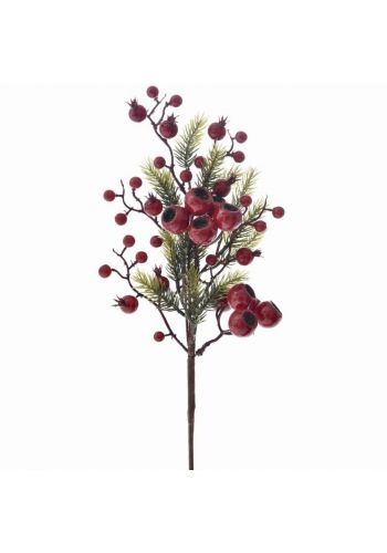 Χριστουγεννιάτικο Λουλούδι Κόκκινο με Berries (38cm)